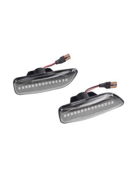 Set of 2 Dynamic LED Wing Indicators with Clear Glass for VOLVO XC90, XC70, S60, S80, V70