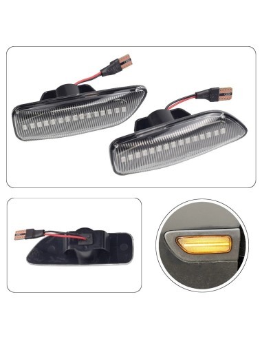 Set of 2 Dynamic LED Wing Indicators with Clear...
