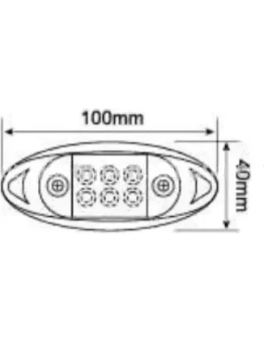 24V Red LED Side Lamp