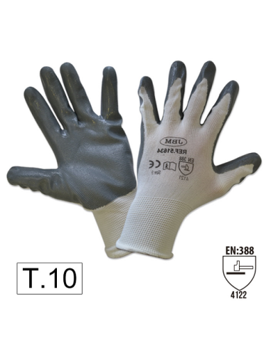 Nitrile Work Gloves with Reinforced Palm Size...
