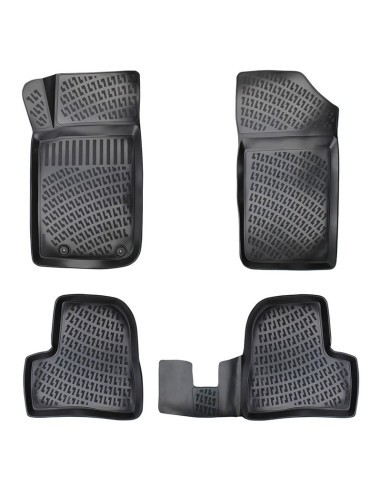 Rubber tray mat set for Peugeot 206