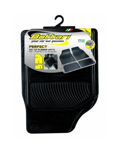 Set of 4 universal rubber mats "PERFECT" Black Bottari