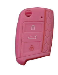 Silicone key fob case compatible with VW GTI Pink