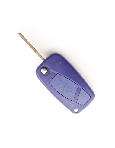 Folding key case, 3 buttons for Fiat blue