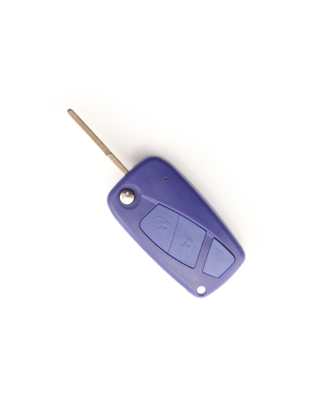 Folding key case, 3 buttons for Fiat blue