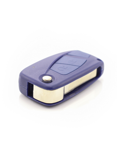 Folding key case, 3 buttons for Fiat blue