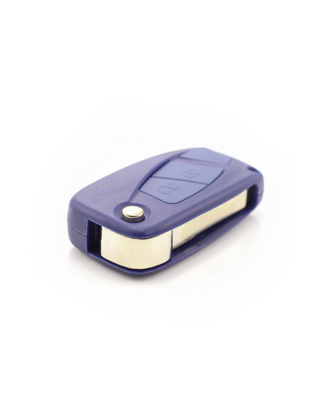 Folding key case, 3 buttons for Fiat blue