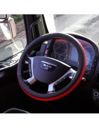 Red/Black Eco-Leather Steering Wheel Cover...