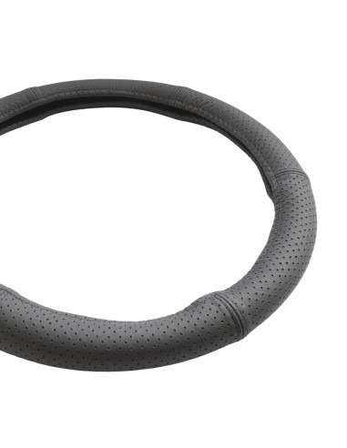 Genuine Leather Perforated Steering Wheel Cover...