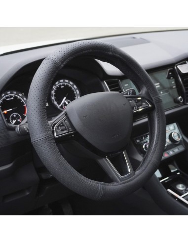Black Perforated Natural Leather Steering Wheel...