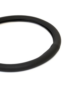 Perforated Black Eco-Leather Steering Wheel Cover 44-48 cm 2