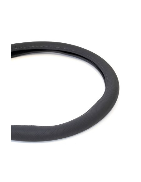 Gray Perforated Eco-Leather Steering Wheel Cover 44-48 cm