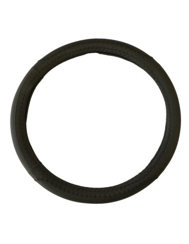 Black Eco-Leather Steering Wheel Cover 37-39 cm
