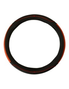 Red Eco-Leather Steering Wheel Cover 37-39 cm