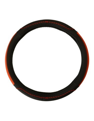 Red Eco-Leather Steering Wheel Cover 37-39 cm