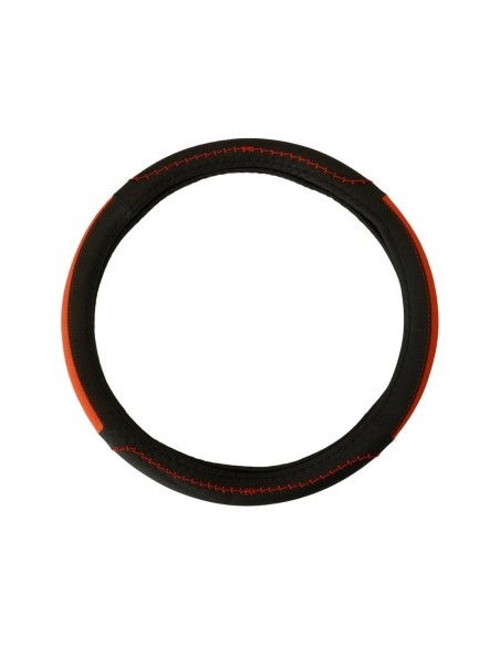 Red Eco-Leather Steering Wheel Cover 37-39 cm