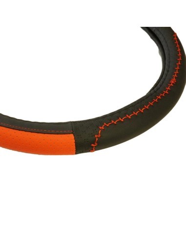 Red Eco-Leather Steering Wheel Cover 37-39 cm