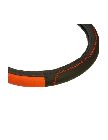 Red Eco-Leather Steering Wheel Cover 37-39 cm
