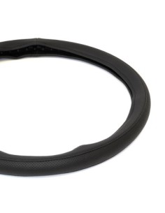 Husa Volan Din Piele Ecologica Perforata Negru 44-48 cm 2