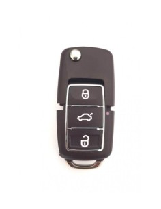 Brown 3 Button Flip Key Case Compatible with VW