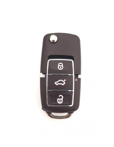 Brown 3 Button Flip Key Case Compatible with VW