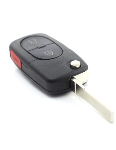 Folding Key Case with 2+1 Buttons for Audi with...
