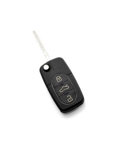 Folding Key Case with 3 Buttons for Audi Battery Slot 1616