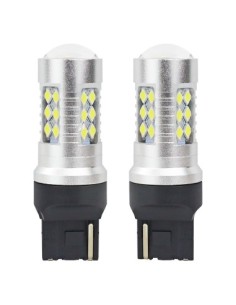 Set of 2 White LED Car Bulbs T20 W21W Canbus with 24SMD,...