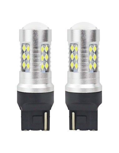 2 db Auto Fehér LED Izzó T20 W21W Canbus 24SMD,...