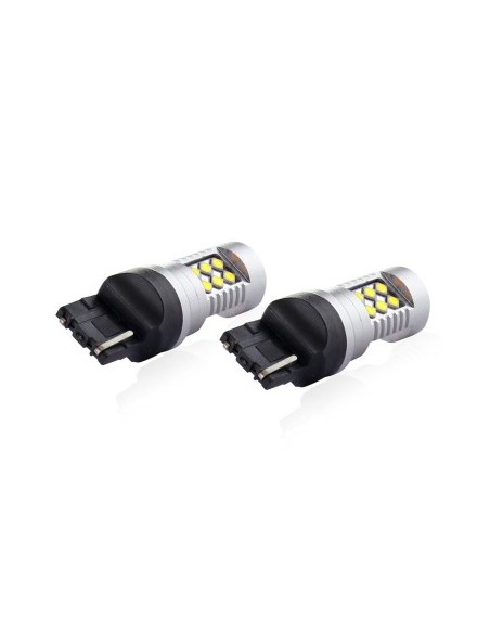 2 db Auto Fehér LED Izzó T20 W21W Canbus 24SMD, egyszerű intenzitás 12-24V