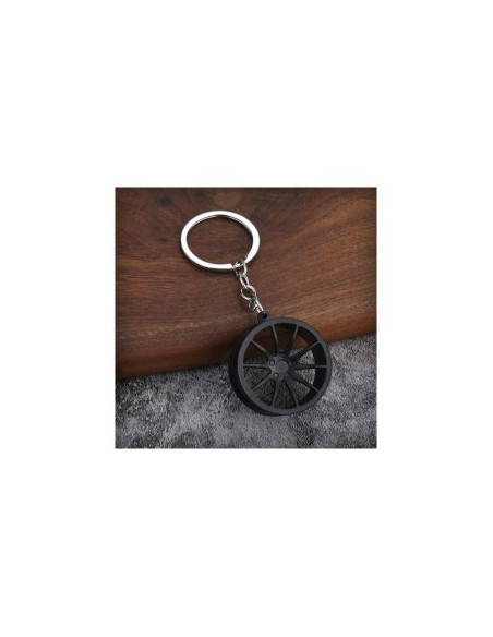 Metal Keychain Black Matte Rim