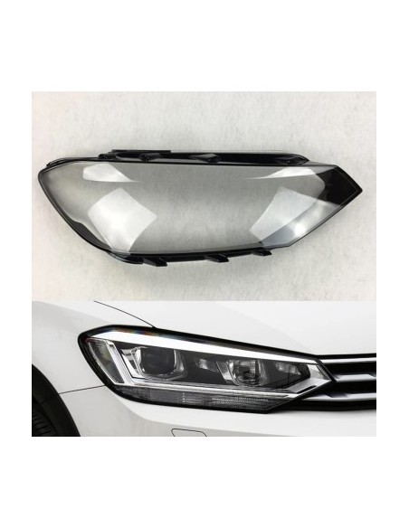 Right headlight glass compatible with Volkswagen Touran 2 High Configuration models (2016 - 2023)