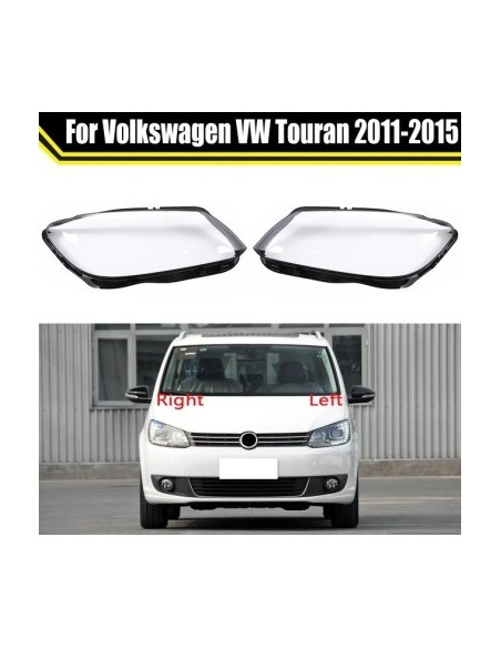 Set of 2 headlight glasses compatible with Volkswagen Touran 1 Facelift models (2011 - 2015)