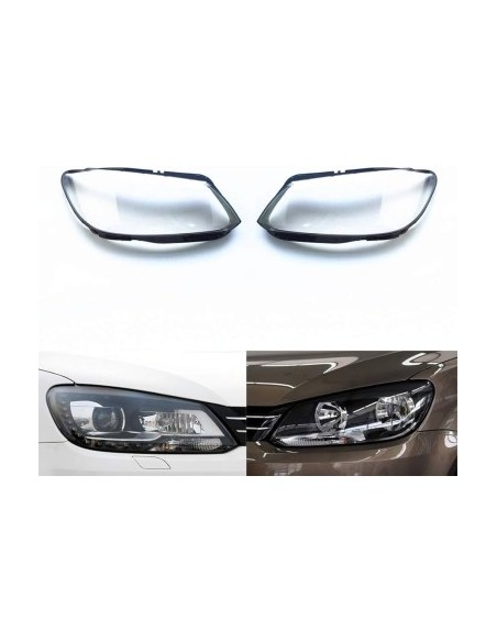 Set of 2 headlight glasses compatible with Volkswagen Touran 1 Facelift models (2011 - 2015)