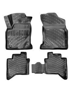 Rubber tray-type car mats set for Toyota Hilux VIII 2015-