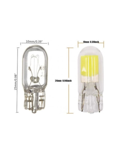 Waterproof T10 (W5W) COB car LED, no canbus...