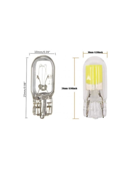 Vízálló T10 (W5W) COB autós LED, canbus nélkül BTLE6010
