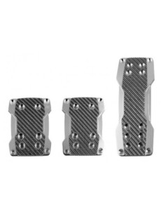Aluminum Carbon Car Pedal Ornament Set – Silver