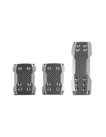 Aluminum Carbon Car Pedal Ornament Set – Silver