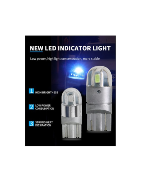 T10 (W5W) Fehér autós LED, vízálló, canbus nélkül
