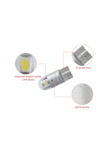 T10 (W5W) Fehér autós LED, vízálló, canbus nélkül