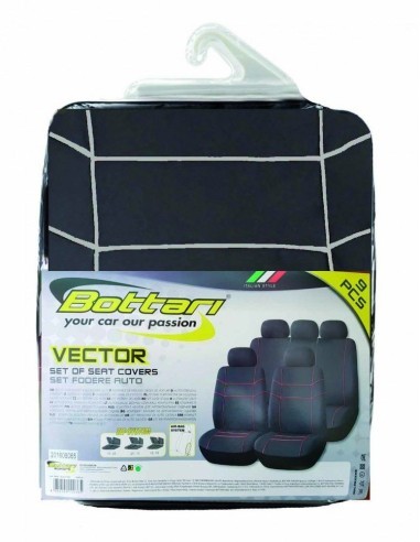 Universal Seat Cover Set "VECTOR" Black/White...