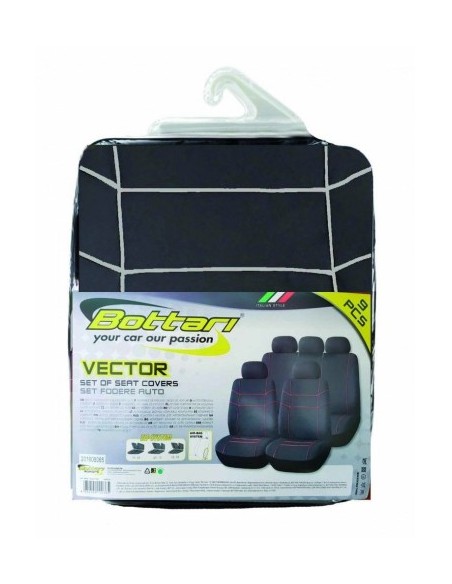 Universal Seat Cover Set "VECTOR" Black/White Bottari