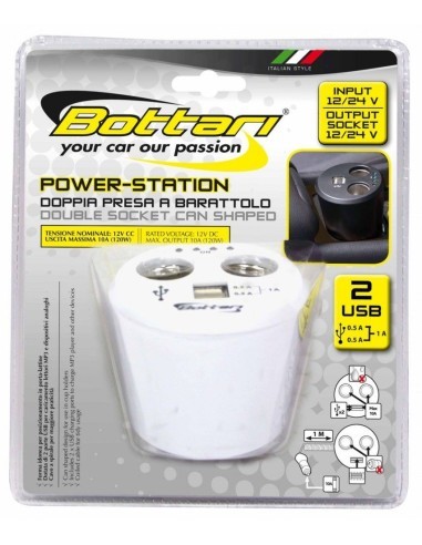 Double socket "Power station" with 2 USB ports...