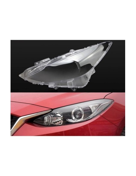 Left headlight glass for Mazda 3 Generation 3 without Facelift (2014 - 2016)
