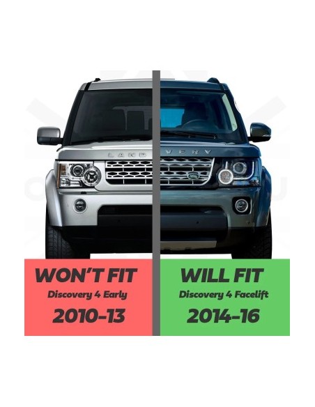 Right headlight glass for Land Rover Discovery 4 with Facelift (2014 - 2017)
