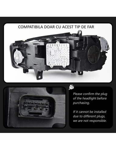 Капак на фар дясно за BMW X5 F15 фар с LED...