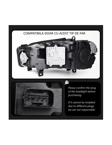 Капак на фар дясно за BMW X5 F15 фар с LED вариант без TMS (2013 - 2018)