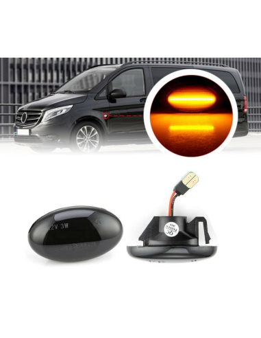 Set of 2 Smoke LED Wing Indicators for Mercedes...