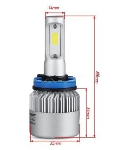 Σετ 2 LED H11 COB Canbus, 6000k, ισχύς 72W, φωτεινότητα... 2